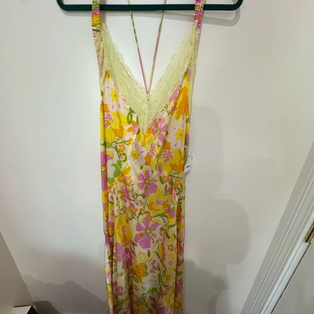 Free People A Bloom Floral Maxi slip in Yellow and Pink - Picture 6 of 10